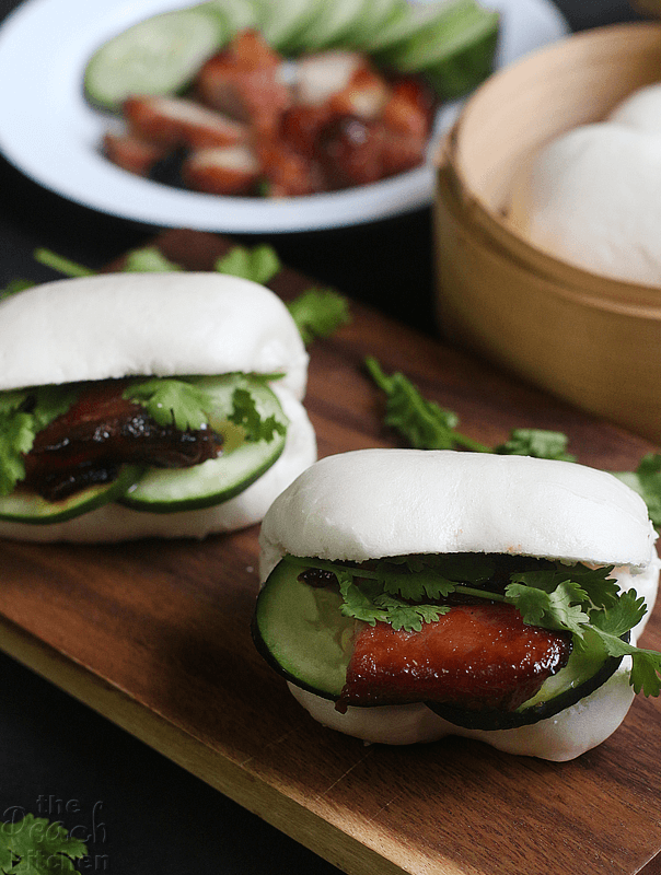 Char Siu On Steamed Buns - The Peach Kitchen